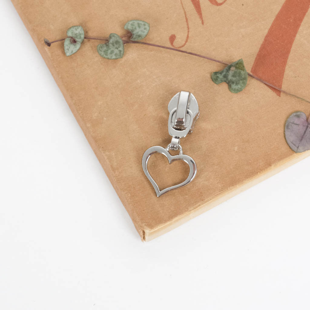 5mm Silver Heart-Shaped Clasp Slider - Maison Klem